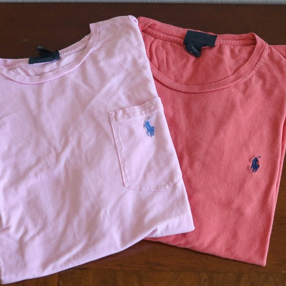 Polo Ralph Lauren Other - Vintage Polo Ralph Lauren T-Shirt Bundle Lot 2 Mens M‎ Pink Pocket Blue Pony Y2K